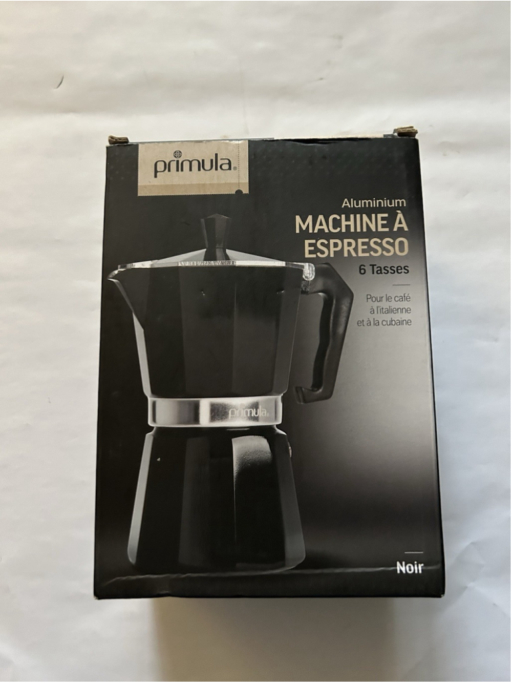 Espresso Maker Aluminum 6 Cup Primula Black for Italian and Cuban Style Coffee